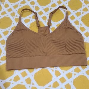 Pink Active Ribbed Racerback Sports Bra